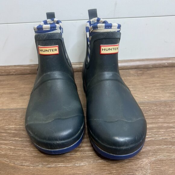 Hunter for Target Rain booties Youth Size 3 Navy/White Outdoor/Waterproof - Picture 2 of 9